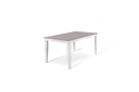Tavolo allungabile in melaminico e metallo, antracite e bianco, 90x156-316x76 cm