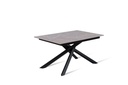 Tavolo allungabile in melaminico e metallo, antracite-nero, 90 cm x 140-190 cm x 76 cm