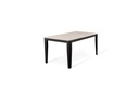 Tavolo allungabile in cemento bianco e metallo nero, 80x130-290x76 cm