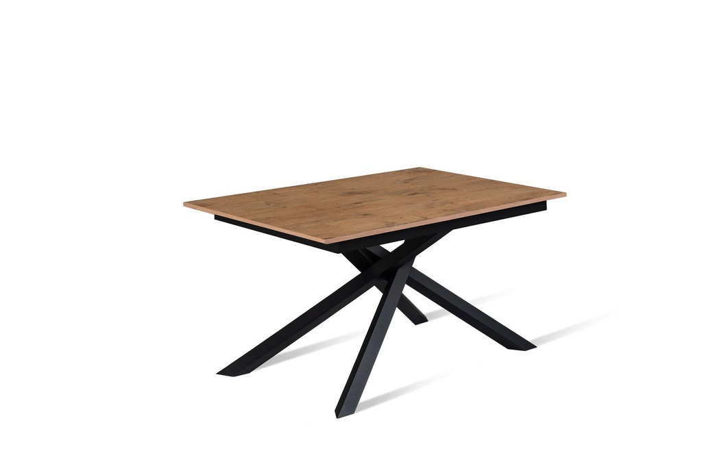 Tavolo allungabile in cemento grigio e metallo nero, dimensioni 90 cm x 140-190 cm x 76 cm