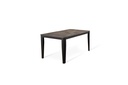 Tavolo allungabile in cemento grigio e metallo nero, 80 cm x 130-290 cm x 76 cm