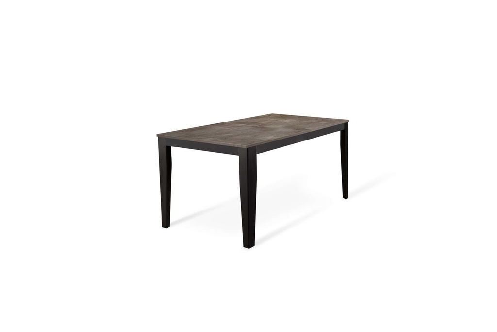 Tavolo allungabile in cemento grigio e metallo nero, 90x156-316x76 cm