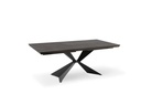 Tavolo allungabile con top in rovere termocotto, gambe in metallo, colore nero - 160/240x90x76h cm