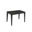 Tavolo allungabile con top in ceramica, gambe in metallo, colore portoro e antracite, 120/170x80x76 cm