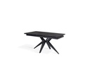 Tavolo allungabile in ceramica marmo nero con gambe in metallo opaco, 90x160-240x76 cm