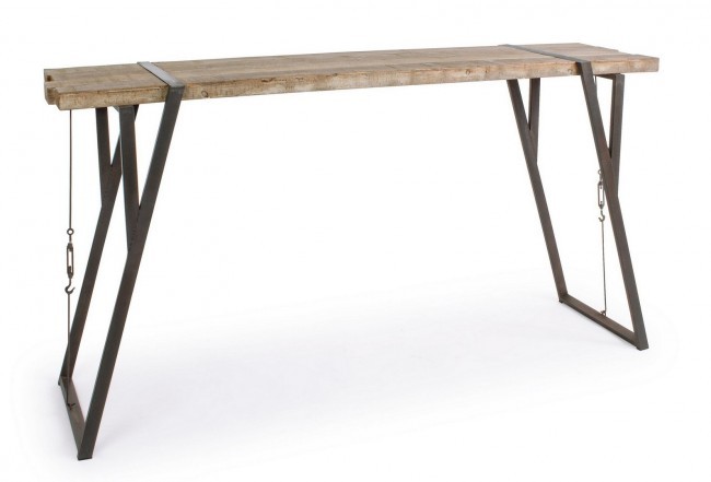 Tavolo bar stile industrial Blocks 200x54 cm