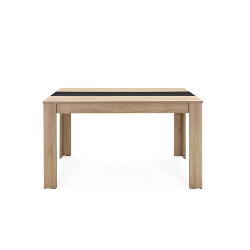 Tavolo da pranzo colore rovere inserto nero o bianco reversibile 138x80xh.74 cm
