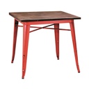 Tavolo Rosso Urban Industrial Ferro Bristol 70x70 cm