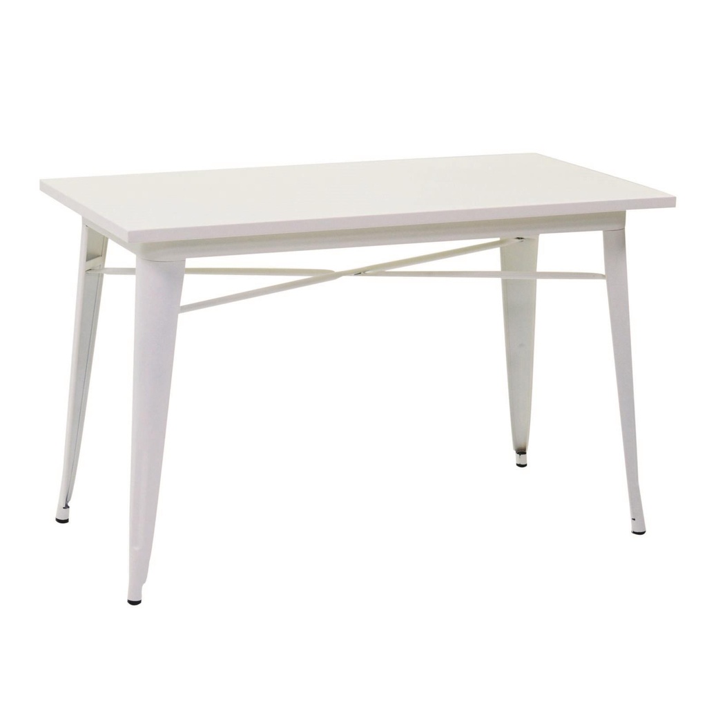 Tavolo rettangolare bianco in ferro, dimensioni 60 x 120 x h 76 cm