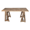 Tavolo in legno naturale rettangolare 60x150x77 cm