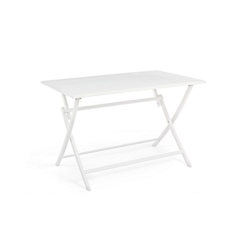 Tavolo da esterno in alluminio bianco ELIN 110x70x71 cm