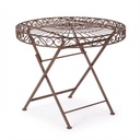 Tavolo rustico pieghevole in metallo marrone - 70x75 cm