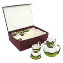 Set di Tazze da tè Multicolor con Teiera e Lattiera - 9 Pezzi