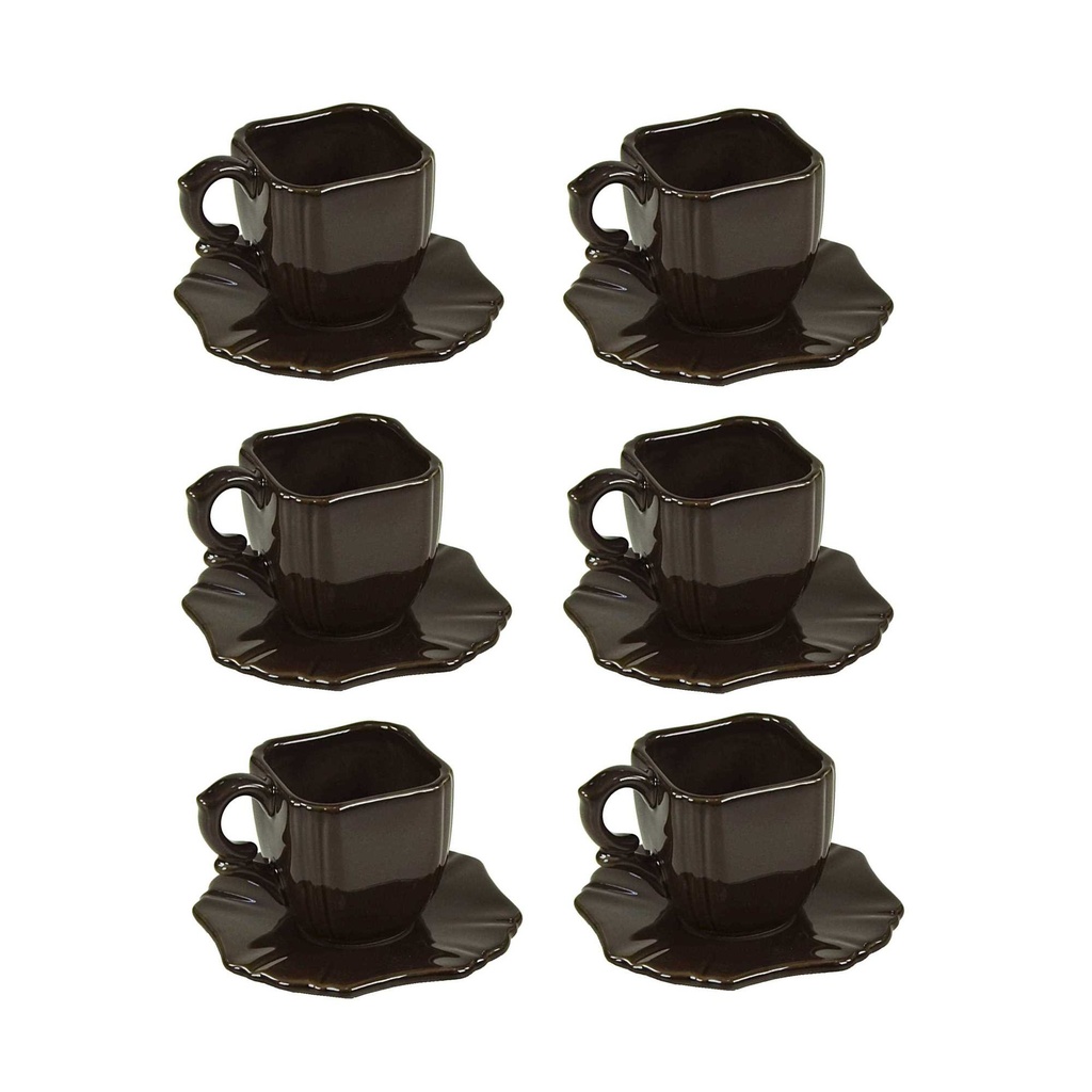 Tazzina caffè carrube con piattino - 10,7 x 10,7 x 7 cm