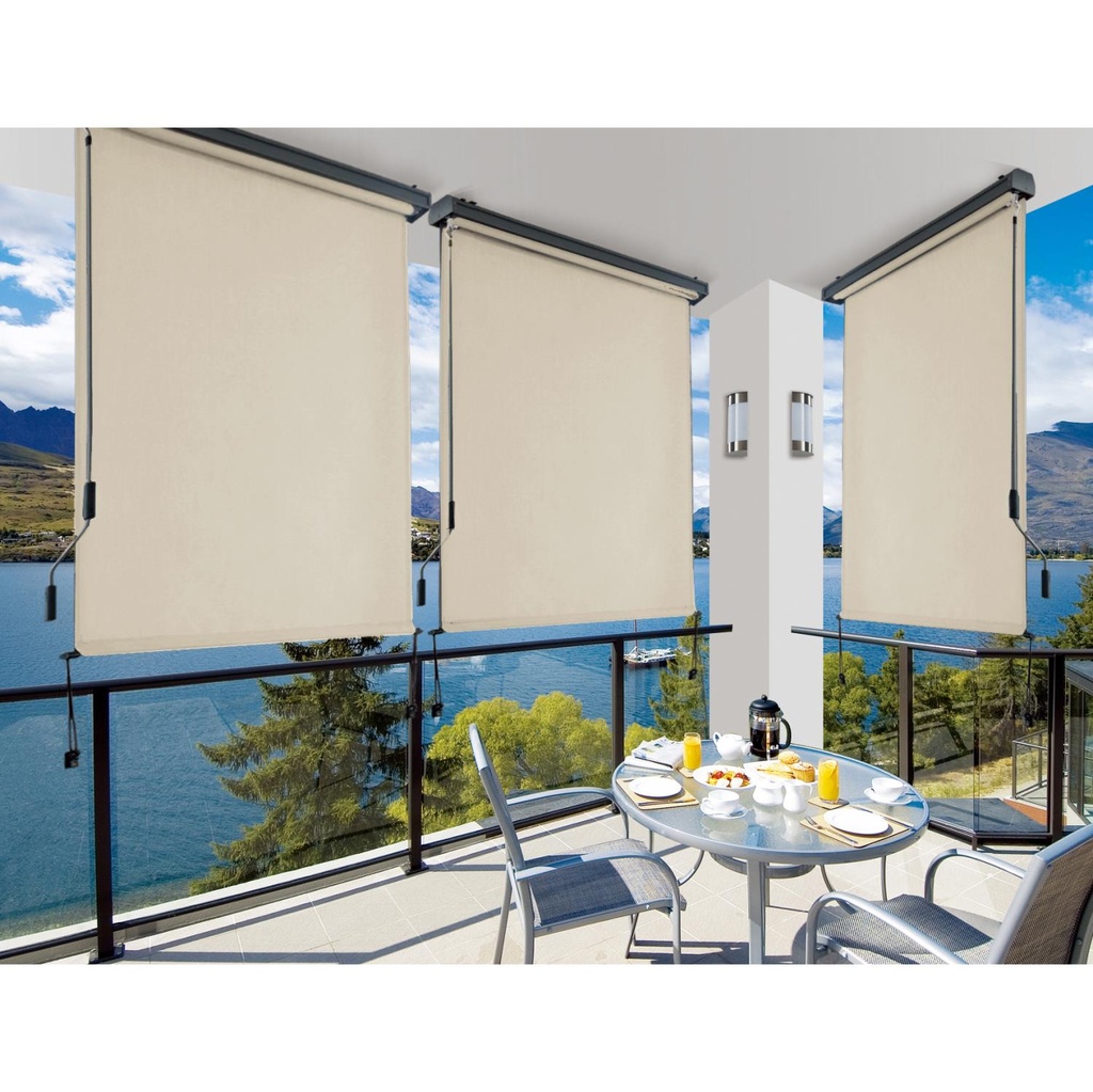 Tenda a Rullo Manuale in Alluminio Charleston Bianco - 160x250 cm