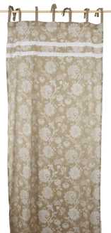 Tenda damascata con pizzo, 105 x 280 cm