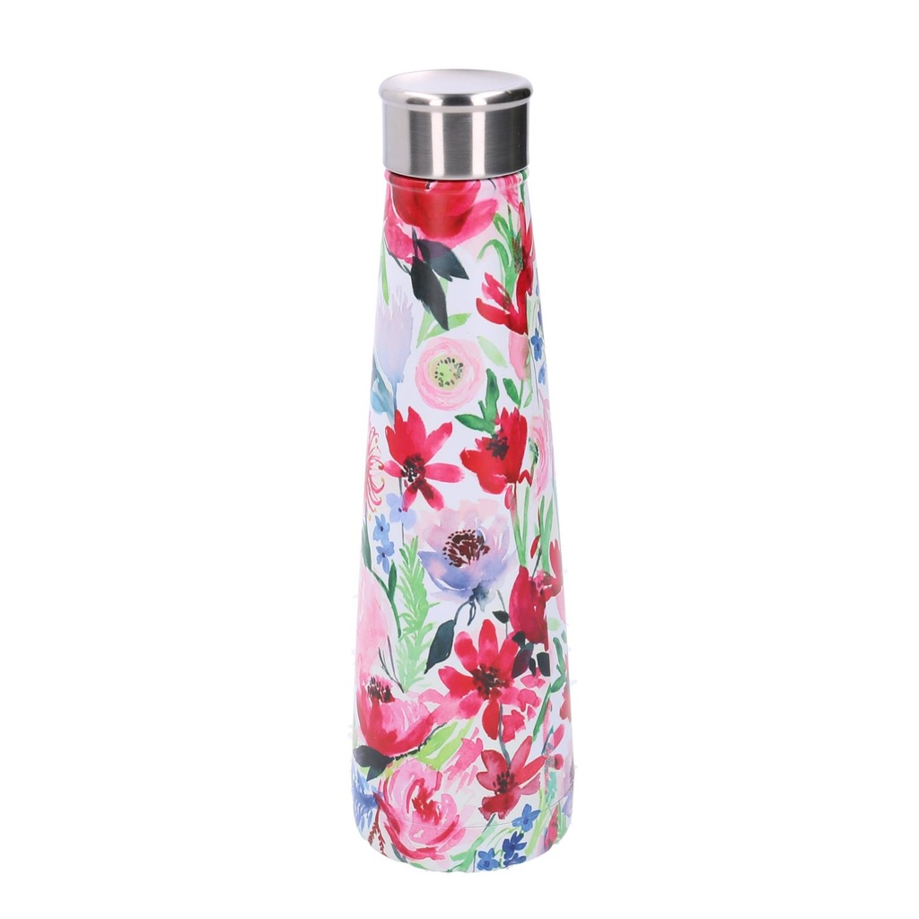 Termos in acciaio rosa tondo con fiori 0,5L cm4,5x7h25