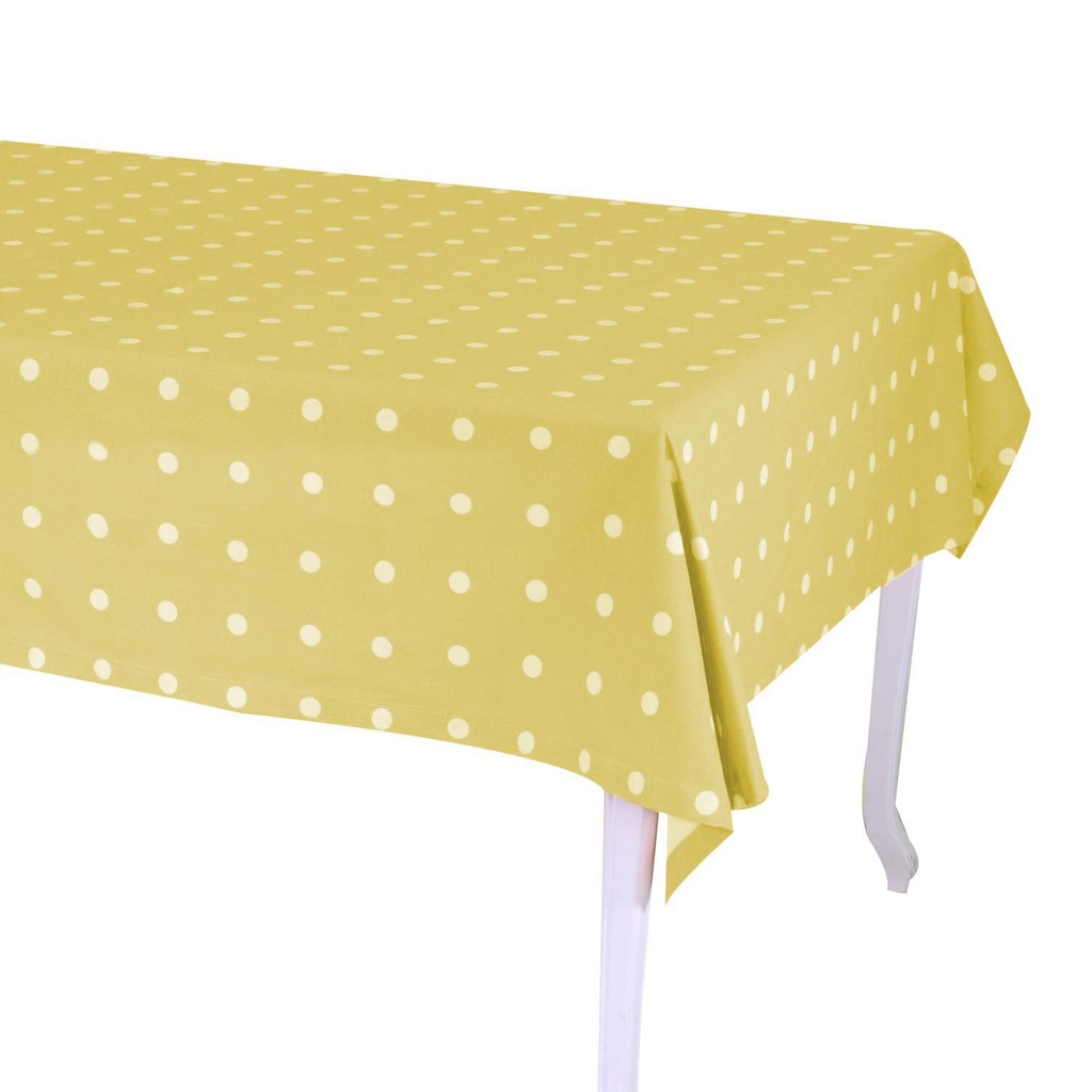 Elegante tovaglia rettangolare pois lime cm140x240