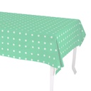 Tovaglia rettangolare verde acqua a pois, cm140x180