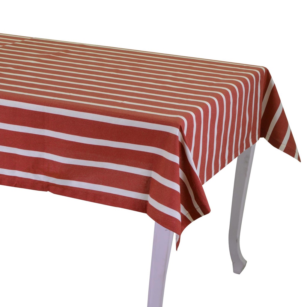 Tovaglia a righe bordeaux cm140x180