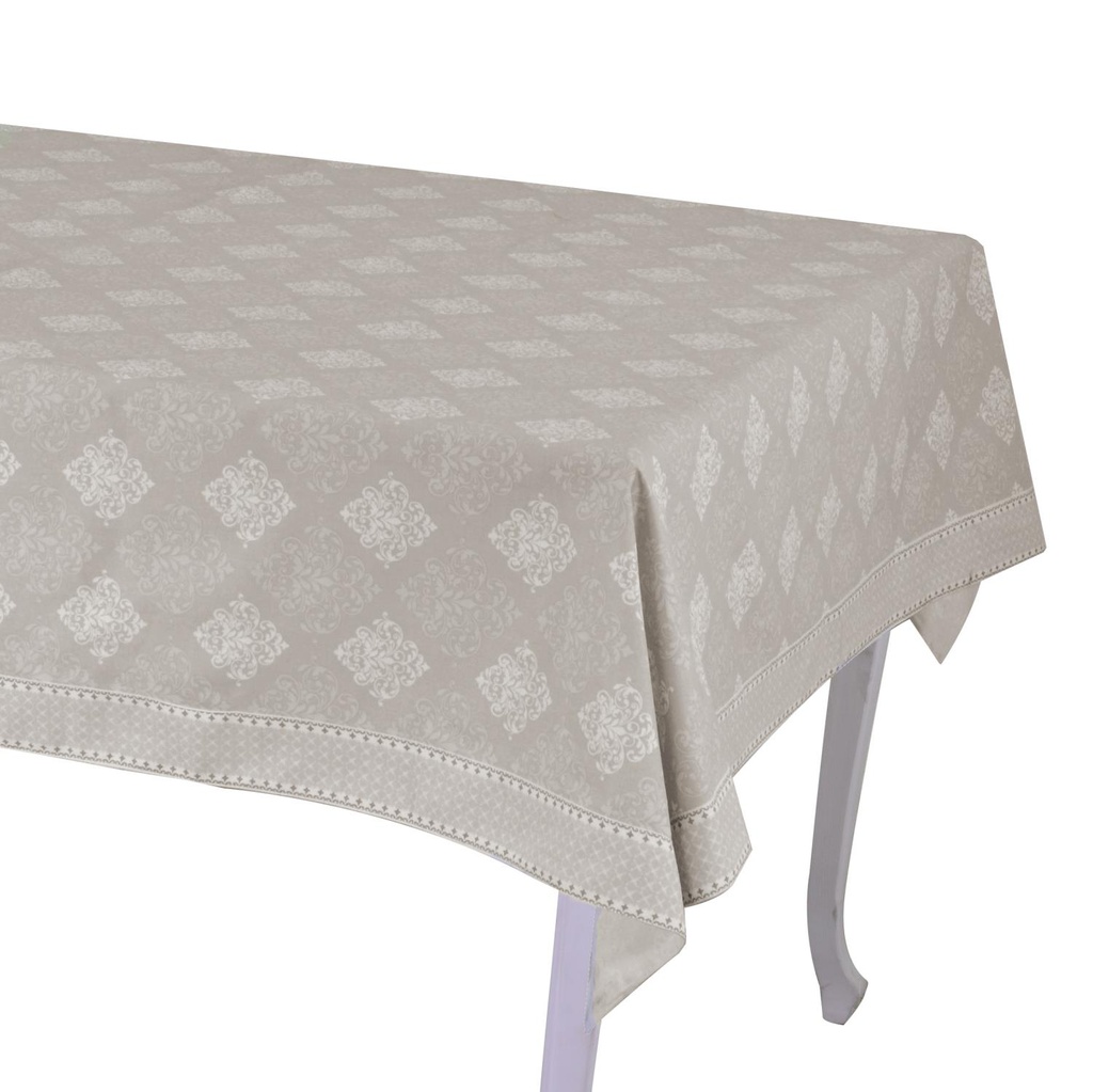 Tovaglia in broccato beige rettangolare cm140x240