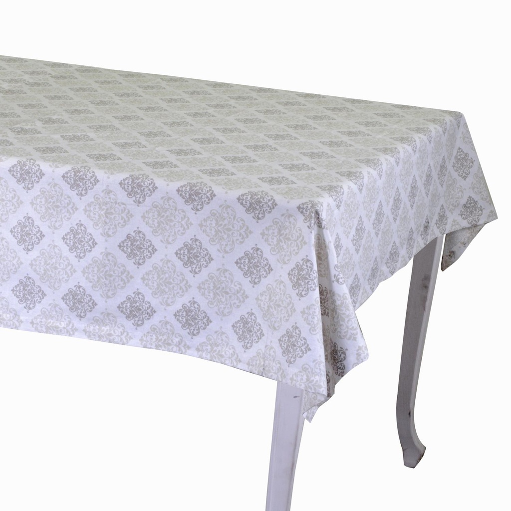 Tovaglia bianca rettangolare cm140x180 in broccato veneziano