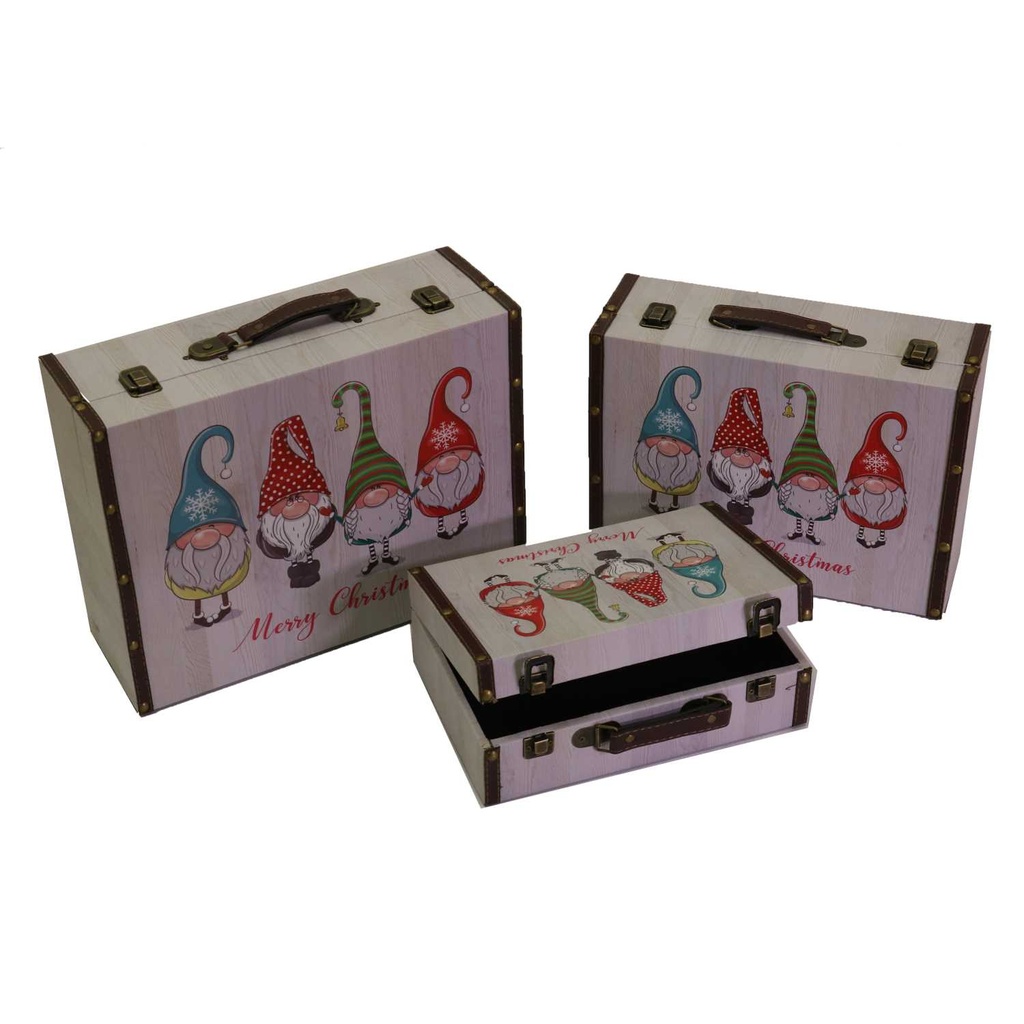Valigia rettangolare in ecopelle per 1-3 gnomi cm40x30h14