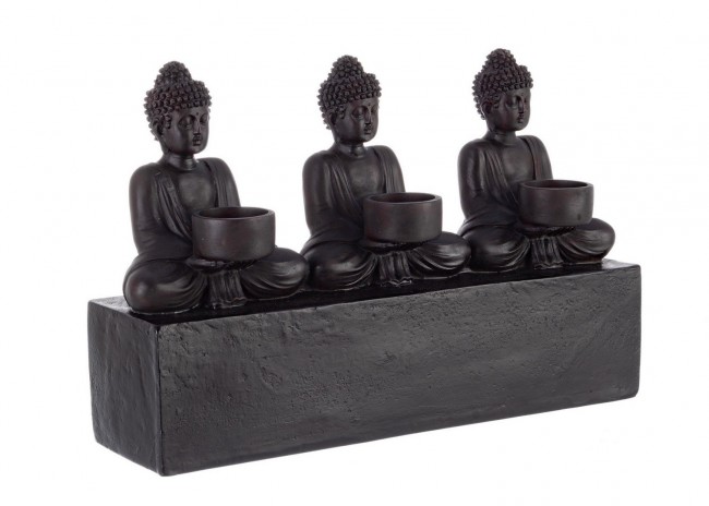 Decorazione Buddha Seduto 40x10 Resina e Calce Colorata