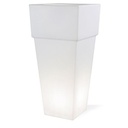 Vaso Quadrato Luminoso da Pavimento Bianco