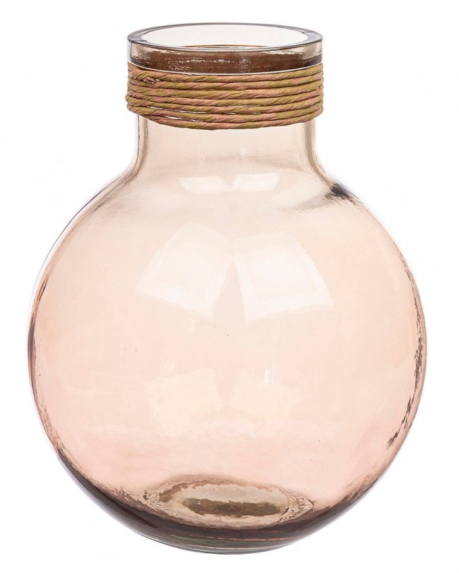 Vaso in Vetro Riciclato e Carta Kraft Rosa Antico H34,5