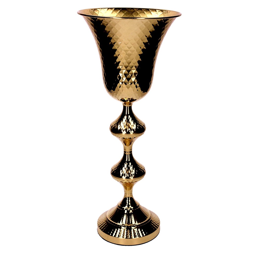 Vaso in metallo dorato 22x22x51 cm
