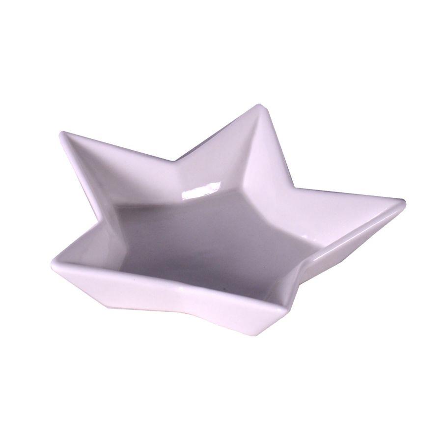 Vassoio in ceramica bianco stella 22x22x4,3 cm