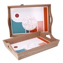 Vassoio in legno marrone 43,5x30x8,5 cm