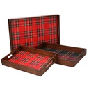 Vassoio Rettangolare in Legno Scozzese 45x30x4,5 cm