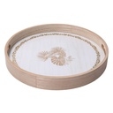 Vassoio in Legno Bianco Tondo 35x4,5 cm