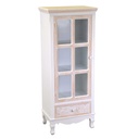 Vetrina in legno con vetro e cassetto - 48x32x120 cm