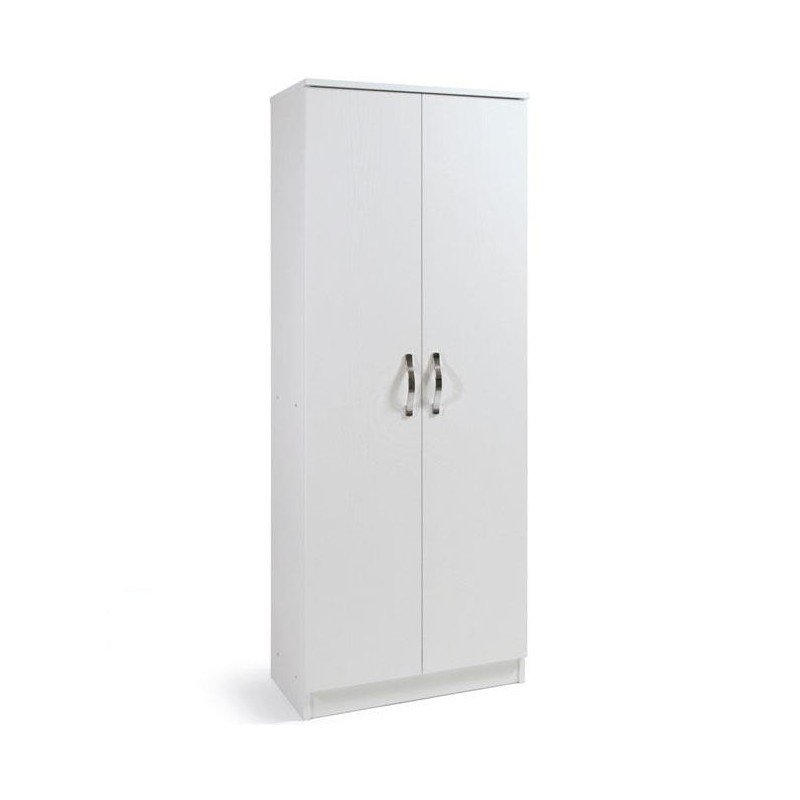 Armadio scarpiera bianco mobile due ante multiuso 6 ripiani cm182x71x38