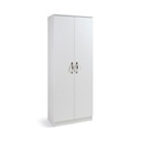 Armadio scarpiera bianco mobile due ante multiuso 6 ripiani cm182x71x38