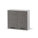 Pensile scolapiatti per cucina grigio cemento con 2 ante Cm 80x32xH 72