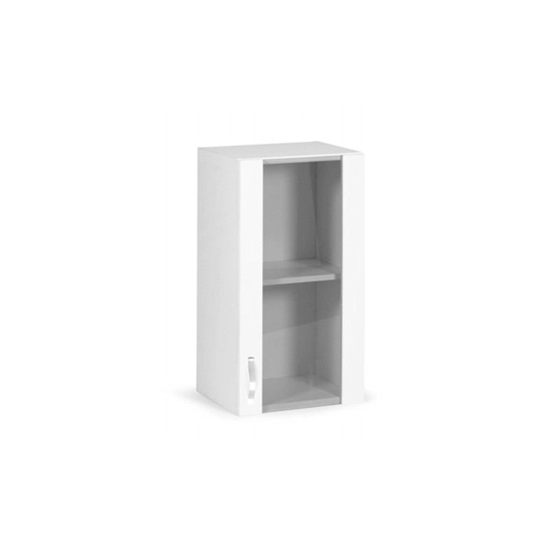Pensile vetrina Bianco Frassinato 1 anta in legno nobilitato h.72x40x32cm