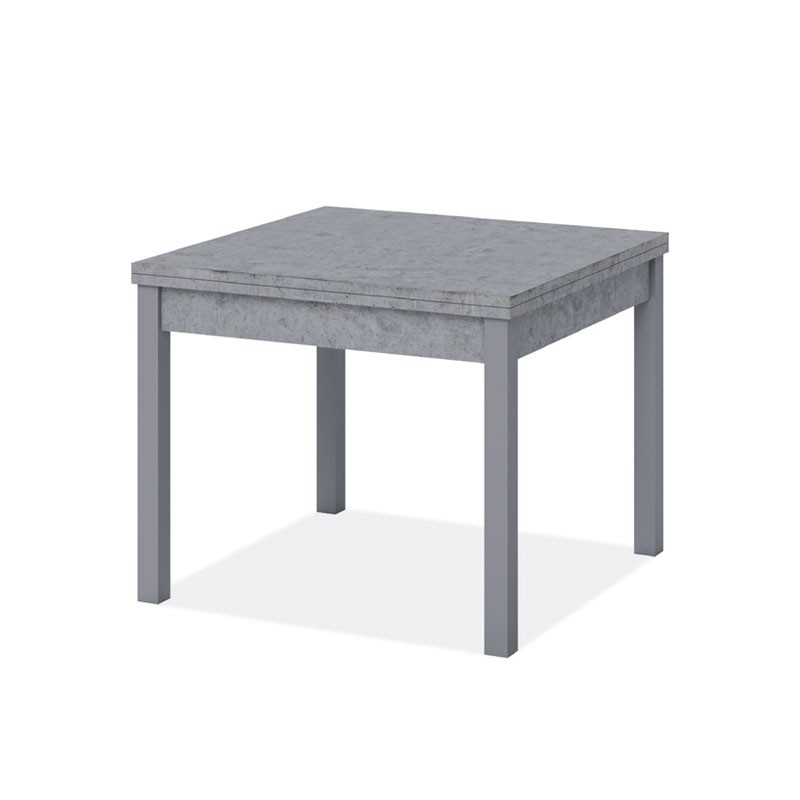 Tavolo pranzo grigio cemento apribile libro in legno nobilitato cm 90x90/180