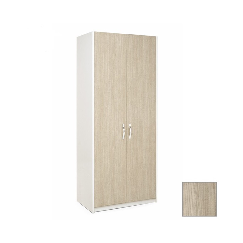 Armadio 2 ante cassa bianca e frontale colore olmo Cm 91x52xH 210