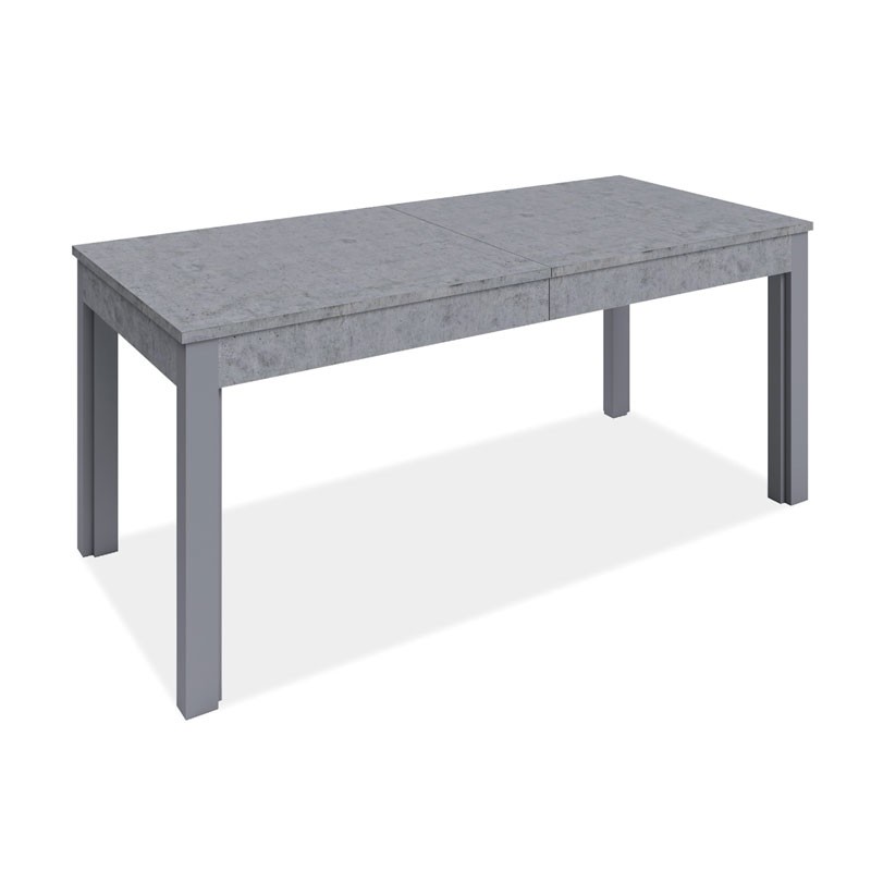 Tavolo allungabile in legno nobilitato grigio cemento 160/320x90 cm