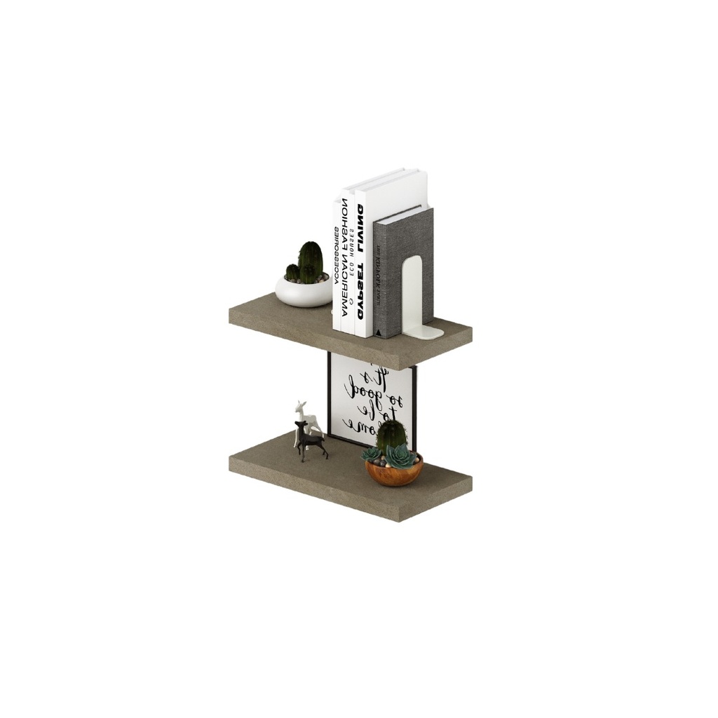 Coppia Mensole a Muro Colore Argilla H2,2x45x23cm