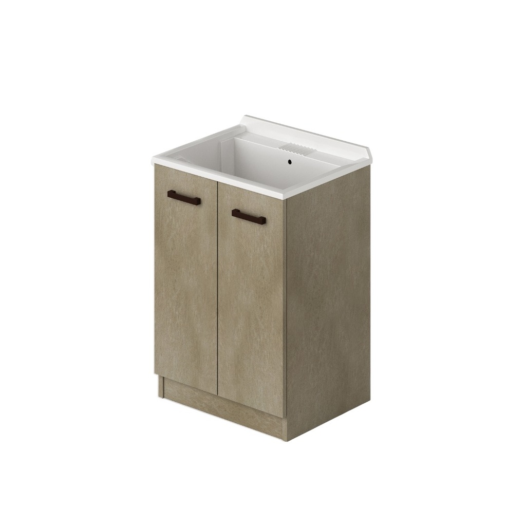 Mobile lavatoio per lavanderia 2 ante Argilla H86x61x50cm