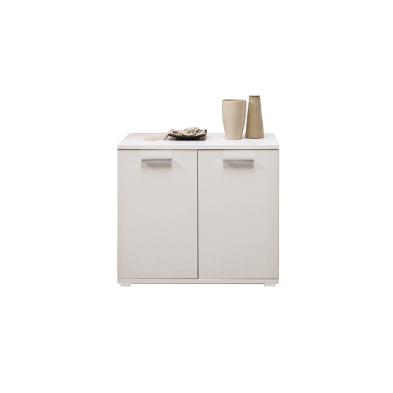 Mobile multiuso in legno nobilitato bianco frassinato L.90xH.80xP.45 cm