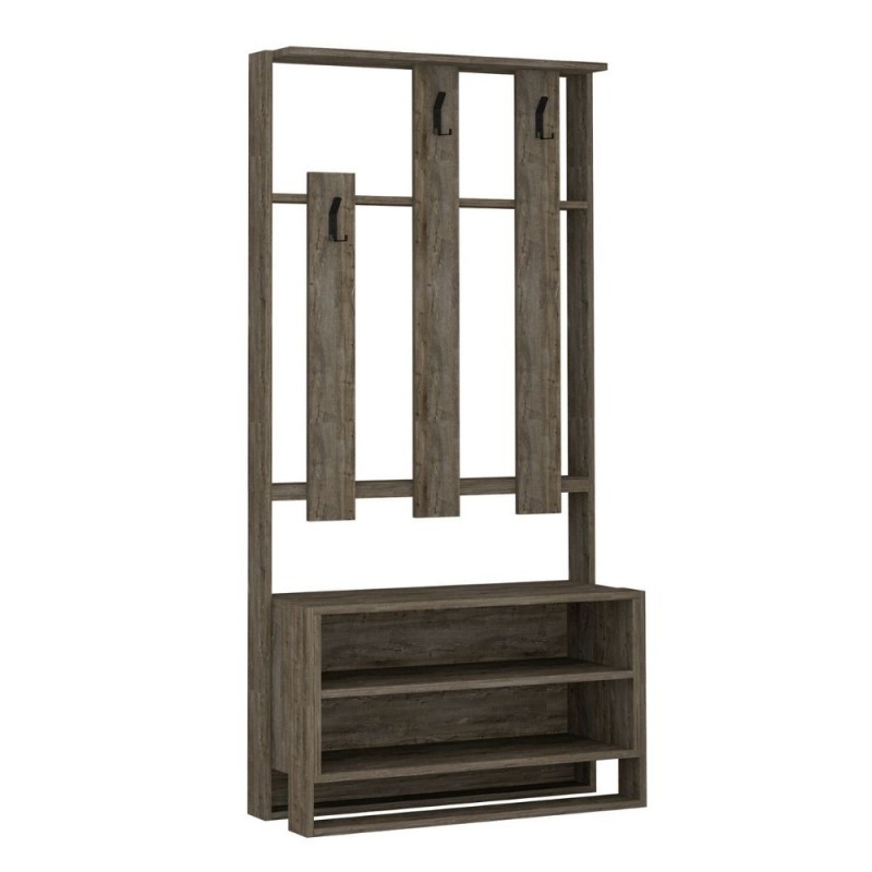 Mobile ingresso noce 90x36xh.180 cm