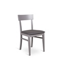 Set di 4 sedie in legno laccato grigio scuro con seduta in similpelle - Dimensioni 45x44x82 cm