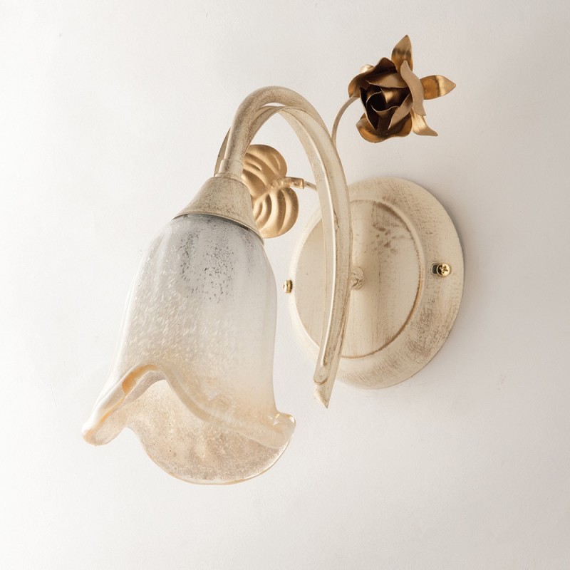 Applique in ferro Avorio Oro rose 23x h26 cm