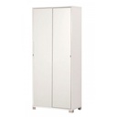 Armadio Multiuso Due Ante Scorrevoli con Ripiani Bianco 82x41x h190 cm